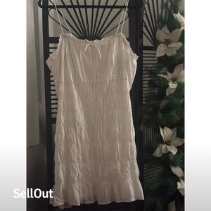 Divided H&M Women's 2XL White Asymmetrical Spaghetti Strap Dress